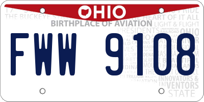 OH license plate FWW9108