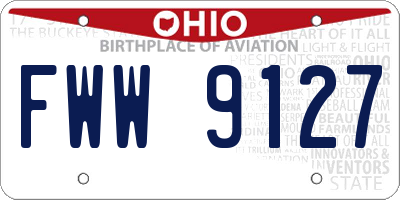 OH license plate FWW9127