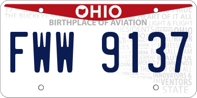 OH license plate FWW9137