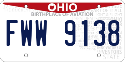 OH license plate FWW9138