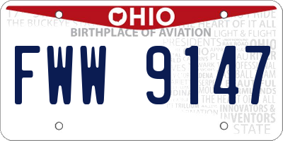 OH license plate FWW9147