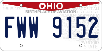 OH license plate FWW9152