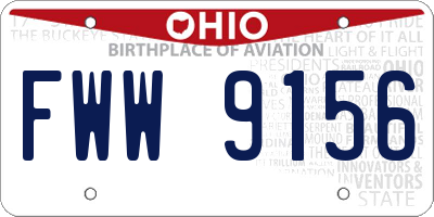 OH license plate FWW9156