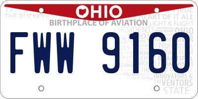OH license plate FWW9160