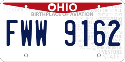 OH license plate FWW9162
