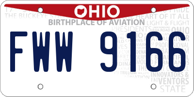 OH license plate FWW9166