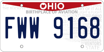 OH license plate FWW9168
