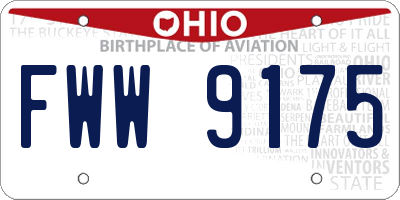 OH license plate FWW9175