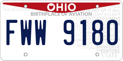 OH license plate FWW9180