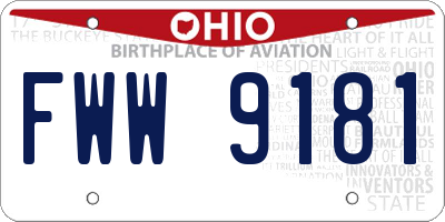 OH license plate FWW9181