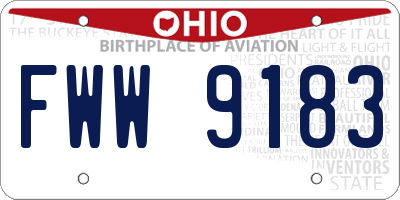 OH license plate FWW9183