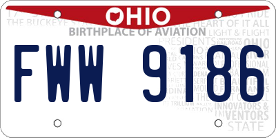 OH license plate FWW9186