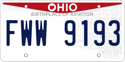 OH license plate FWW9193