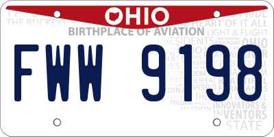OH license plate FWW9198