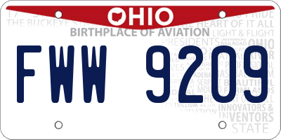 OH license plate FWW9209