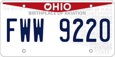 OH license plate FWW9220