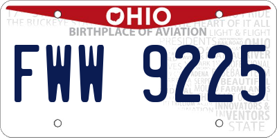 OH license plate FWW9225