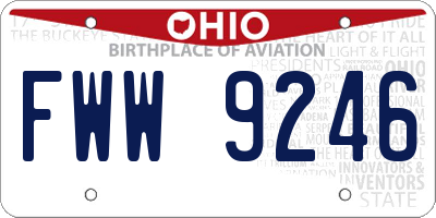 OH license plate FWW9246