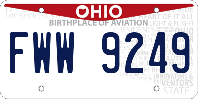 OH license plate FWW9249