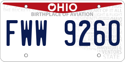 OH license plate FWW9260