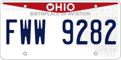 OH license plate FWW9282