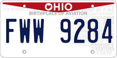 OH license plate FWW9284