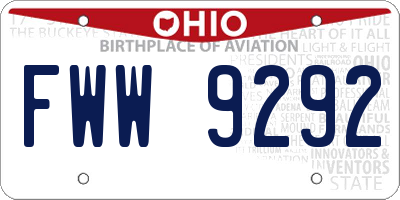 OH license plate FWW9292