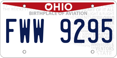 OH license plate FWW9295