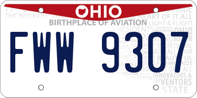 OH license plate FWW9307