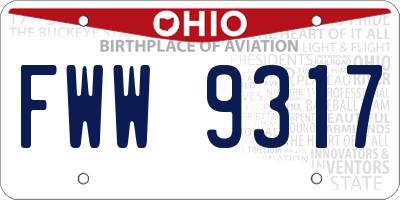 OH license plate FWW9317