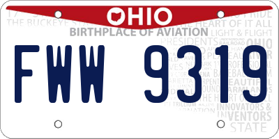 OH license plate FWW9319