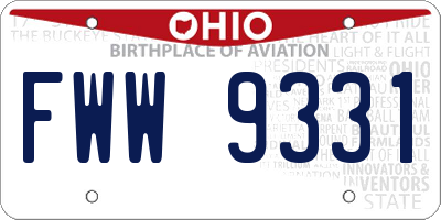 OH license plate FWW9331