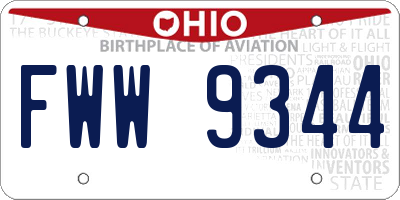 OH license plate FWW9344