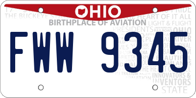 OH license plate FWW9345