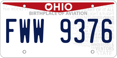 OH license plate FWW9376
