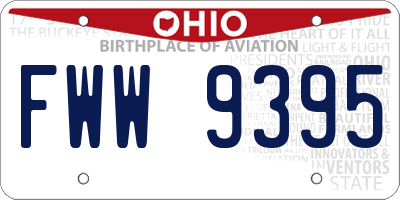 OH license plate FWW9395