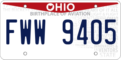 OH license plate FWW9405