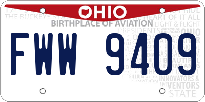 OH license plate FWW9409