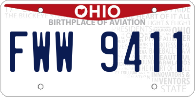 OH license plate FWW9411