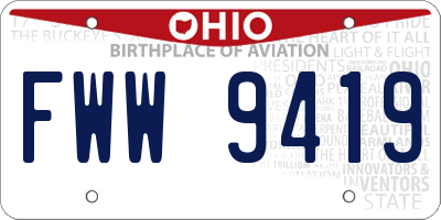 OH license plate FWW9419