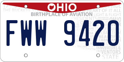 OH license plate FWW9420