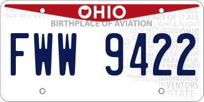 OH license plate FWW9422