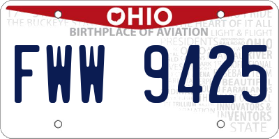 OH license plate FWW9425