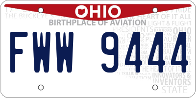 OH license plate FWW9444