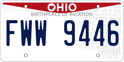 OH license plate FWW9446