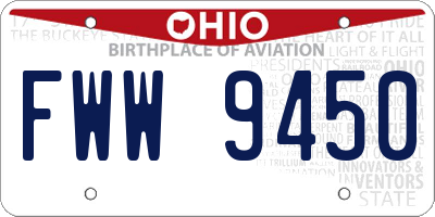 OH license plate FWW9450