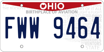 OH license plate FWW9464
