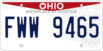 OH license plate FWW9465