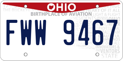 OH license plate FWW9467