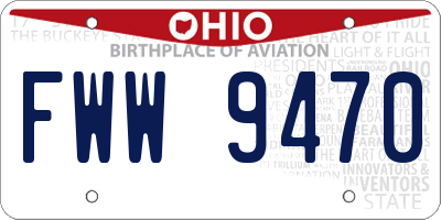 OH license plate FWW9470